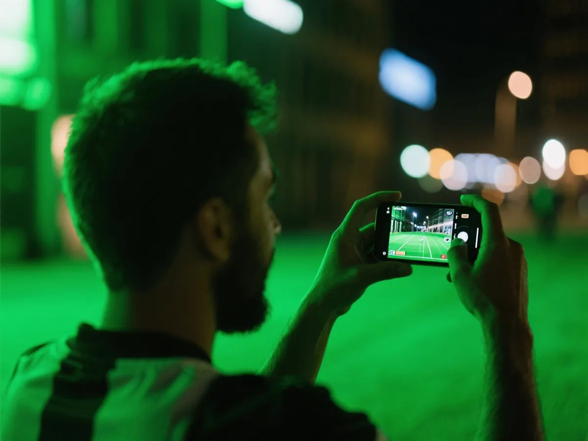 使用手機觀看足球直播示意圖